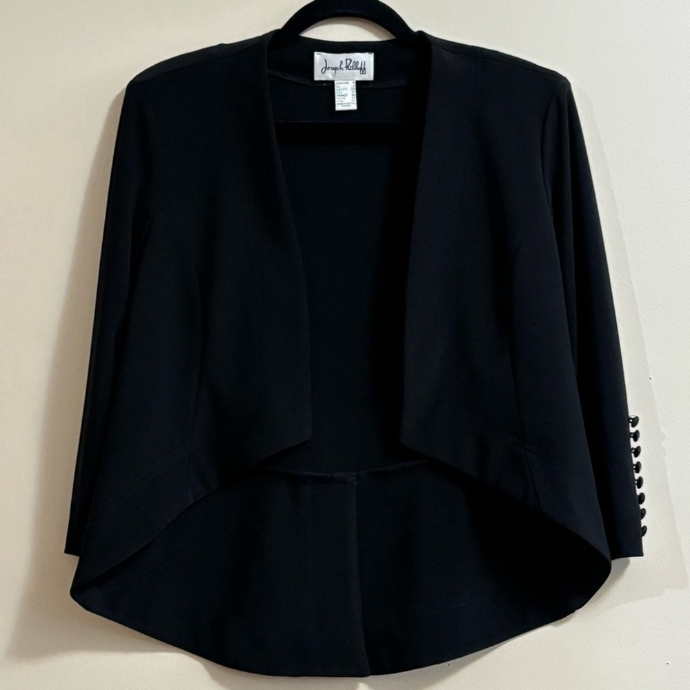 Joseph Ribkoff Canada Sz 6 Tuxedo Bolero Blazer Black - Picture 3 of 16